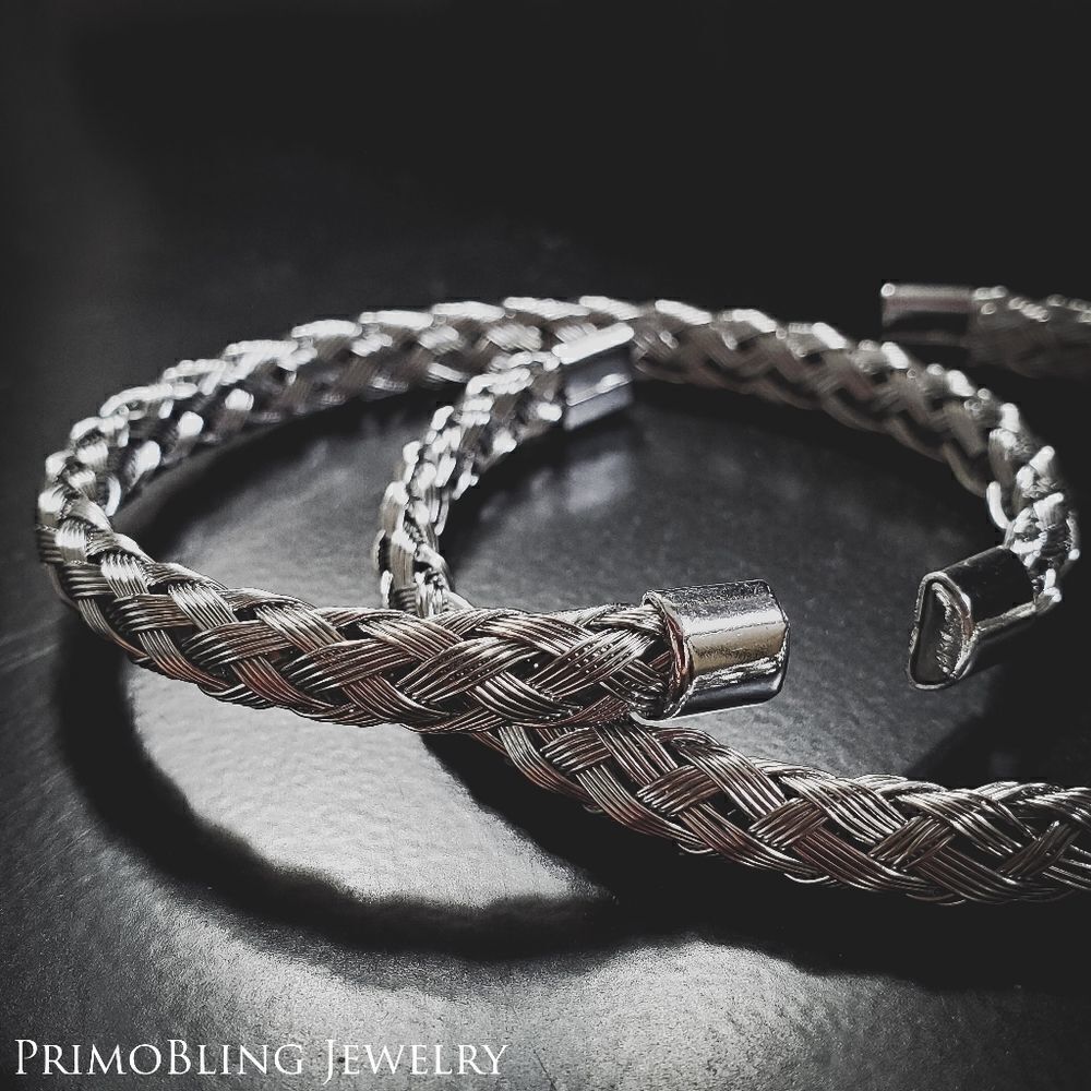 Steel Braided Cuff Bracelet 